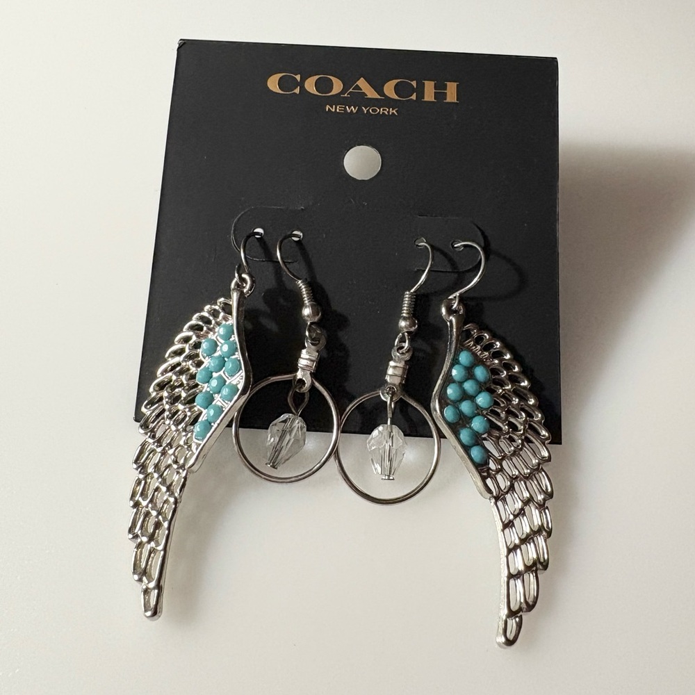 Coach Feather and Chandelier Dangle Earrings - Picture 1 of 8